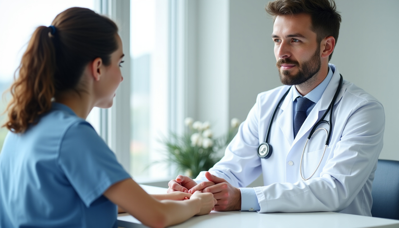 Médecin auscultant un patient présentant des signes de dyspnée lors d