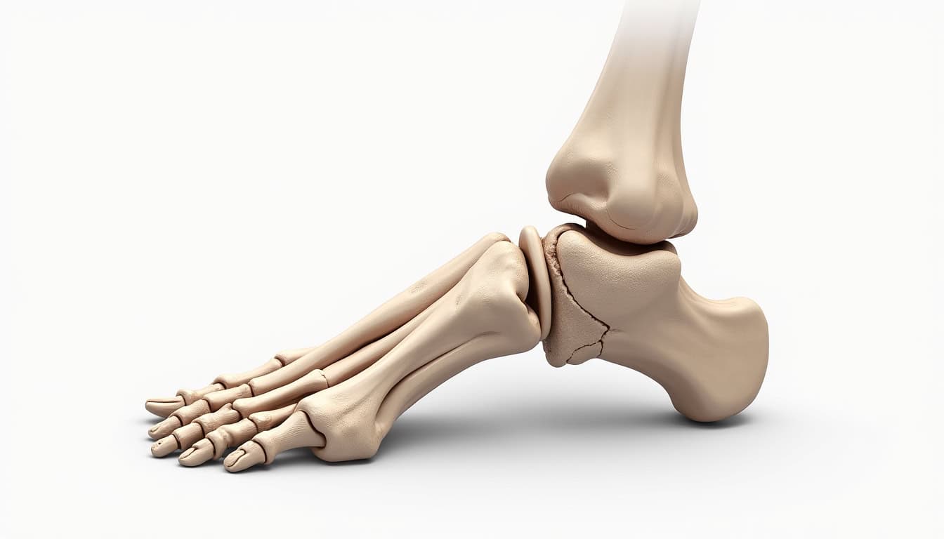 Anatomie détaillée de la malléole et de la cheville montrant les structures osseuses et ligamentaires