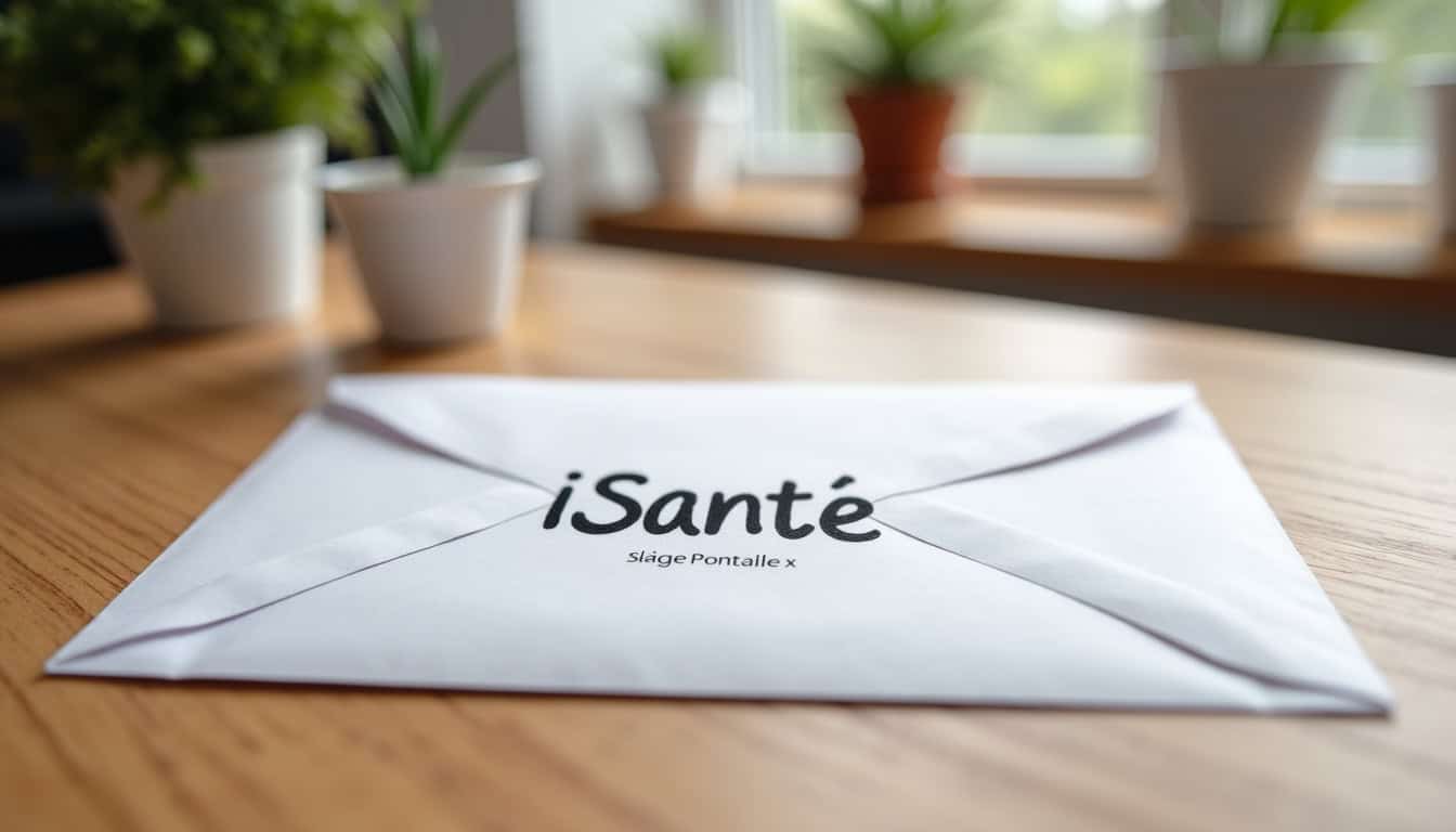 Enveloppe adressée à iSanté avec mention de la boîte postale à Montargis