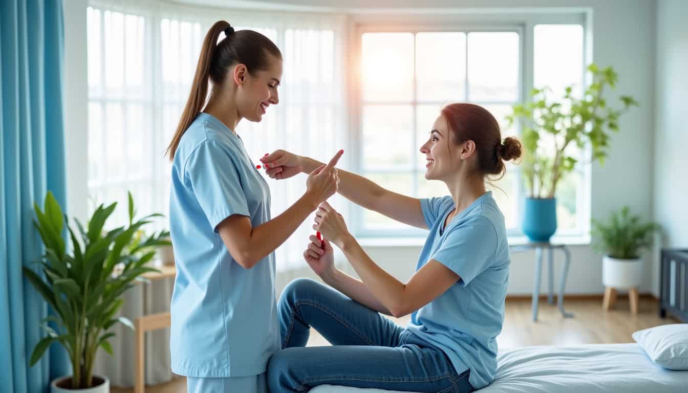 Kinésithérapeute en train d