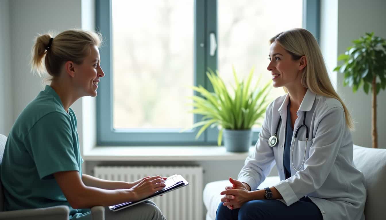 Kinésithérapeute réalisant l