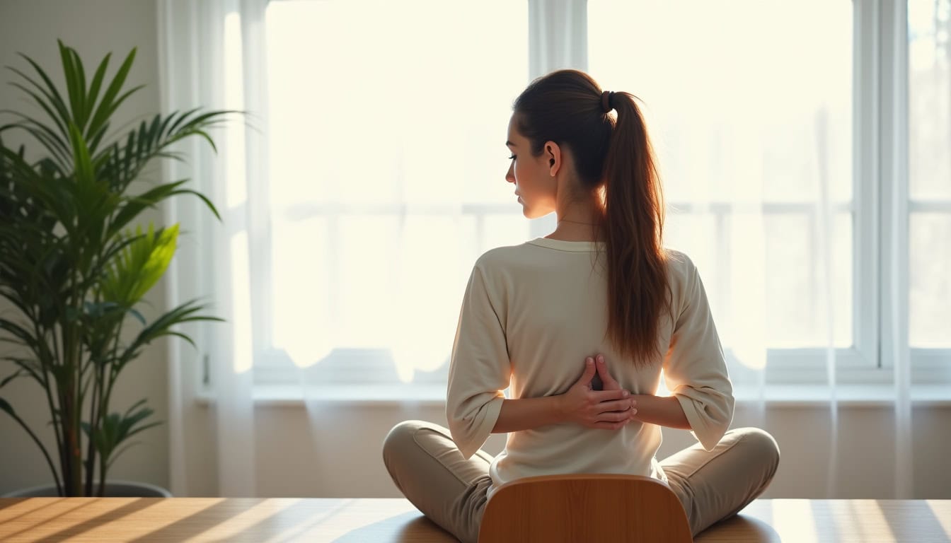 Personne assise à un bureau en train d
