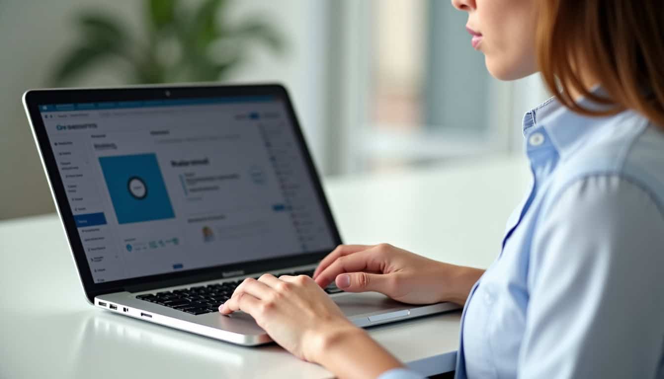 Personne cherchant un code promo Aroma-Zone sur son ordinateur portable