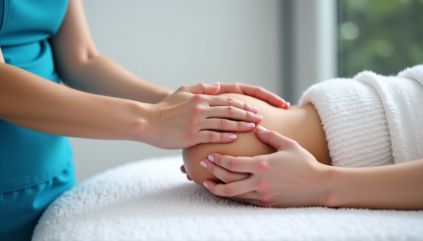 Séance de kinésithérapie avec un patient atteint de spasticité en cours d