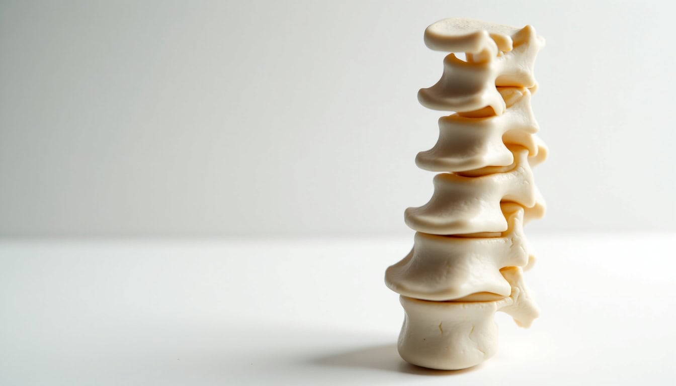 Pilier de vertèbres cervicales empilées, image médicale.