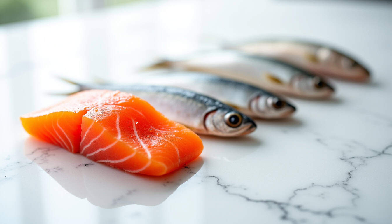 Poisson frais et saumon cru, idéal pour la cuisine saine et savoureuse.