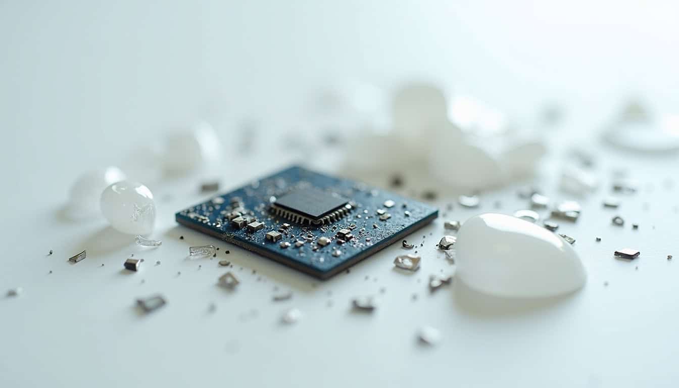 Panneau électronique endommagé, déchet électronique à recycler par Epaviste Nord.