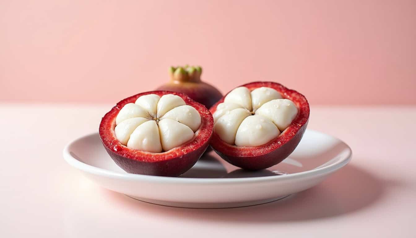 Balade de pommes de cannelle et vanille sur une assiette blanche.