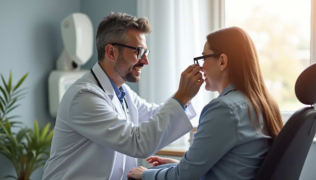 Consultation médicale entre un médecin et une patiente dans un cabinet médical.