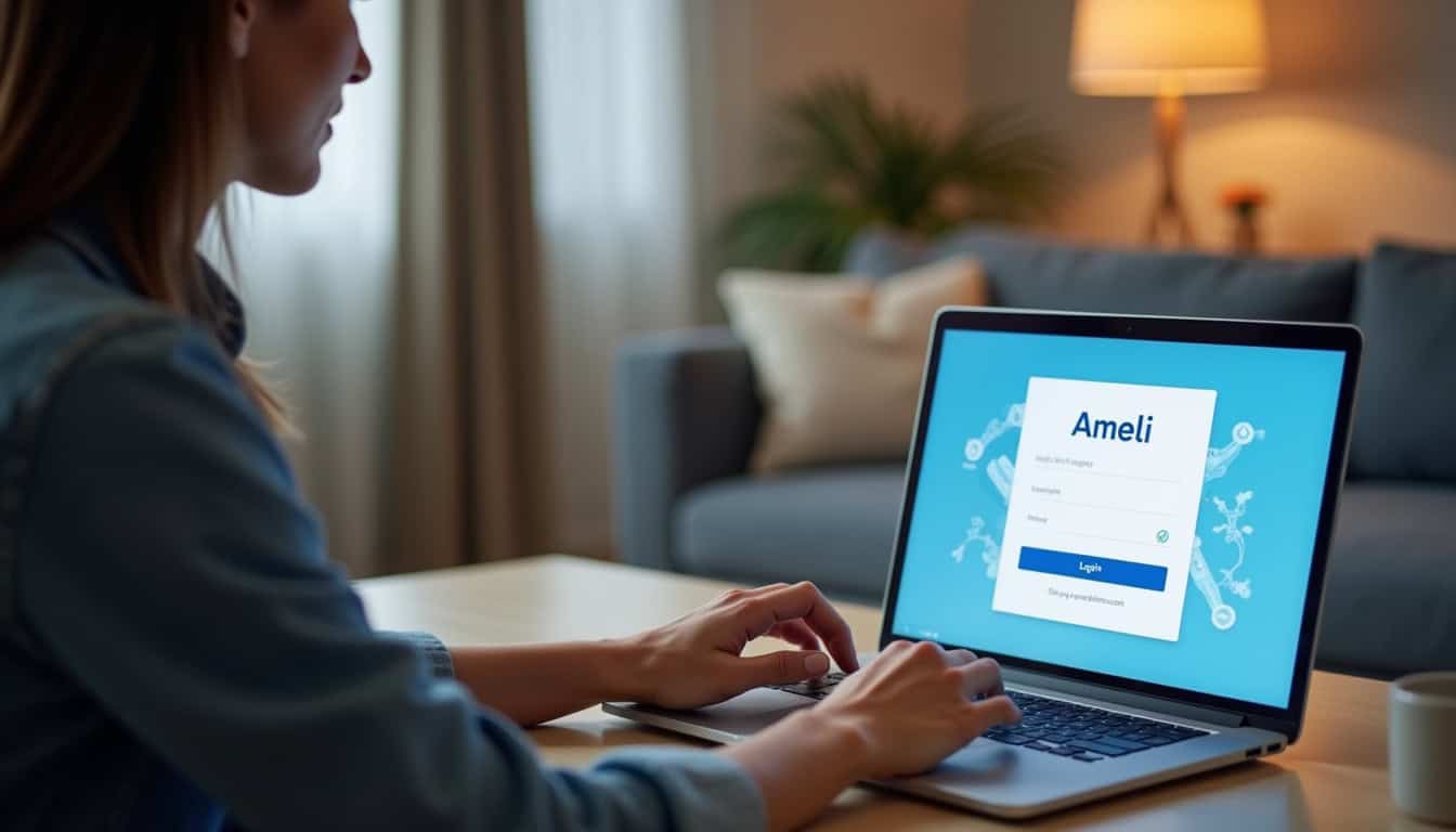 Personne utilisant un ordinateur portable pour vérification d'identité en ligne.