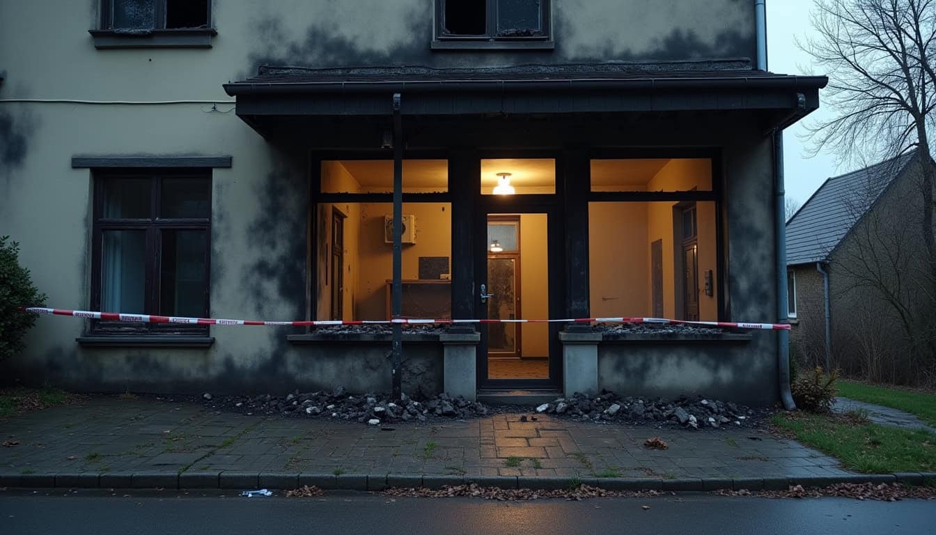 Vitrine endommagée par un incendie, service d'épaviste pour déblaiement et récupération.