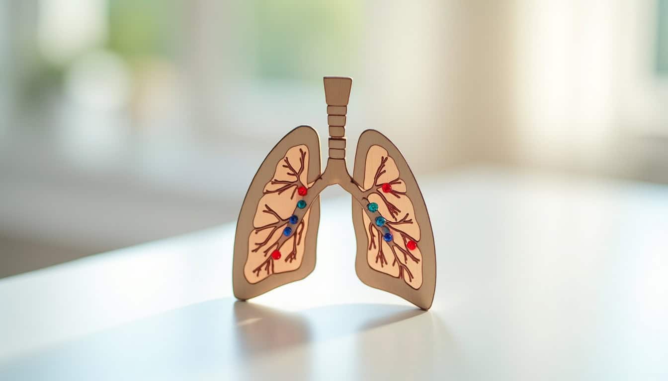 Poupée anatomique des poumons pour l'éducation médicale et la sensibilisation à la santé respiratoir.